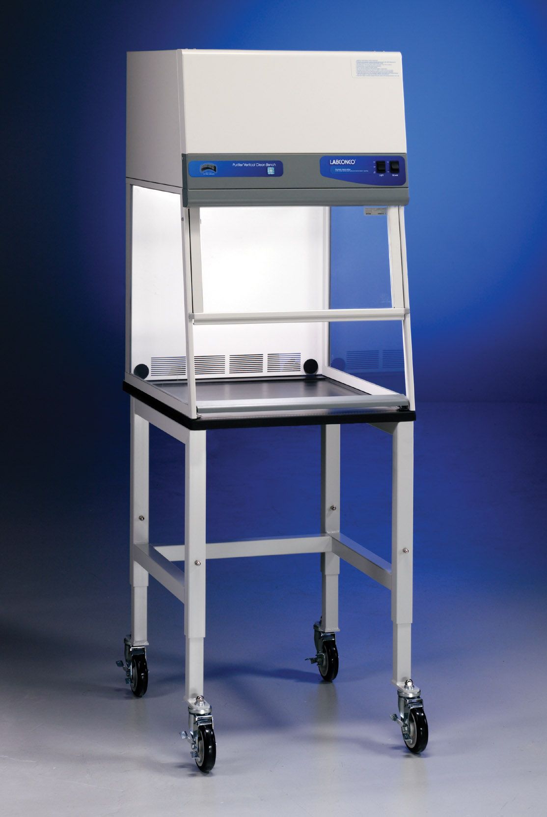 2' Purifier Vertical Clean Bench with UV Light and airflow monitor, 230V, 50/60Hz