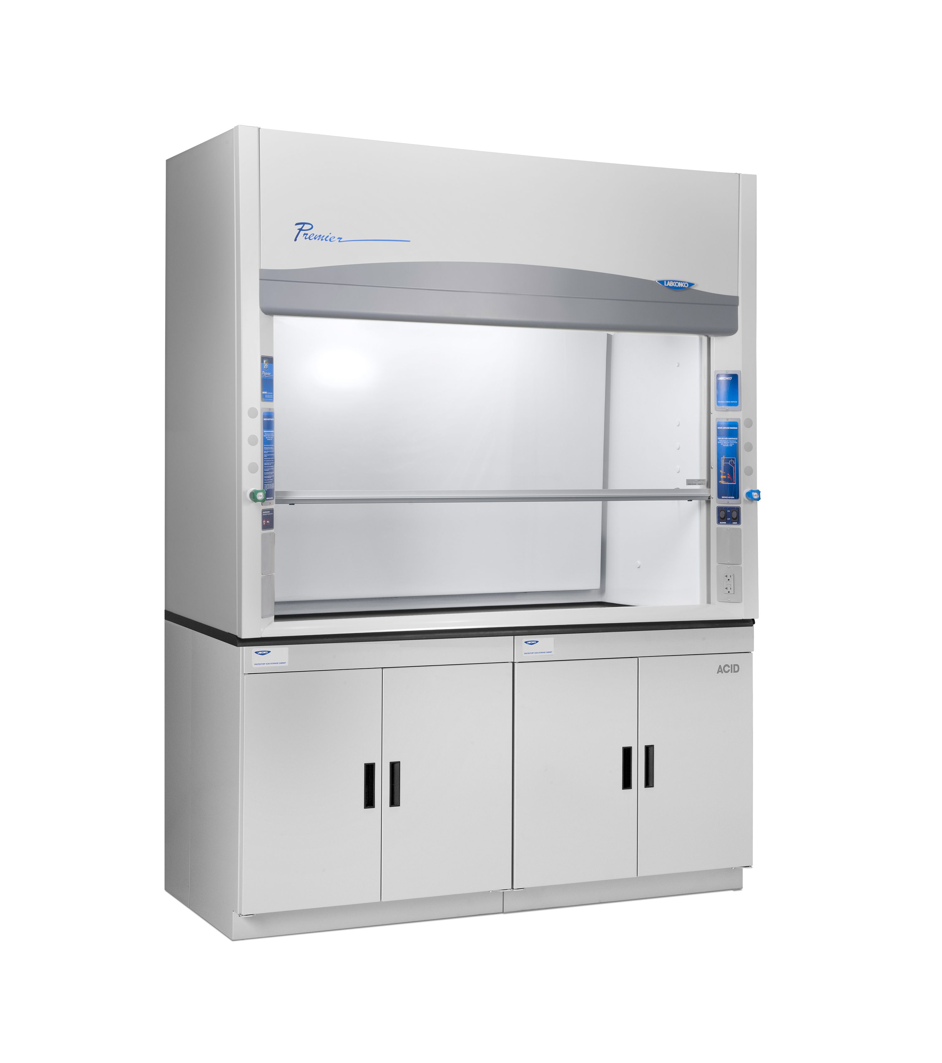 6' Protector Premier Laboratory Hood, Remote Blower, 208-230V, 50/60 Hz, 5A, with 2 Service Fixtures