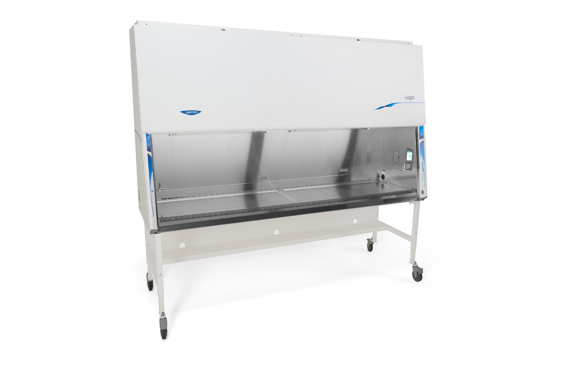 8' Logic Class II, Type A2 Biological Safety Cabinets-8" (20 cm)-UV Light, right and left-side Vacu-Pass Portal, right-side service fixture-Required (Not Included)-Schuko, 230V
